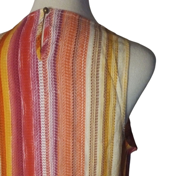 Savanna Jane Embroidered Striped Floral Flowy Babydoll Tank Size Medium - Picture 5 of 6